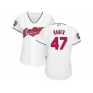 Women's Majestic Cleveland Indians #47 Trevor Bauer Authentic White Home 2016 World Series Bound Cool Base MLB Jersey