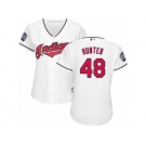 Women's Majestic Cleveland Indians #48 Tommy Hunter Authentic White Home 2016 World Series Bound Cool Base MLB Jersey