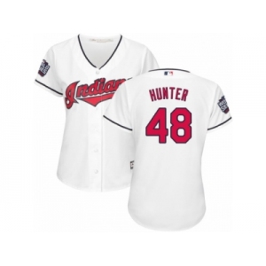 Women's Majestic Cleveland Indians #48 Tommy Hunter Authentic White Home 2016 World Series Bound Cool Base MLB Jersey