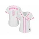 Women's Majestic Cleveland Indians #8 Lonnie Chisenhall Authentic White Fashion Cool Base MLB Jersey