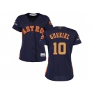 Women Houston Astros #10 Yuli Gurriel Navy 2018 Gold Program Cool Base Stitched Baseball Jersey