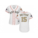 Women Houston Astros #15 Carlos Beltran White 2018 Gold Program Cool Base Stitched Baseball jersey