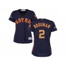 Women Houston Astros #2 Alex Bregman Navy 2018 Gold Program Cool Base Stitched Baseball Jersey