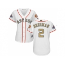 Women Houston Astros #2 Alex Bregman White 2018 Gold Program Cool Base Stitched Baseball jersey