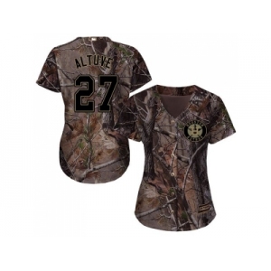 Women Houston Astros #27 Jose Altuve Camo Realtree Collection Cool Base Stitched MLB Jersey