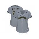 Women Houston Astros #27 Jose Altuve Grey 2018 Memorial Day Cool Base Stitched MLB Jersey