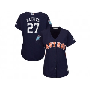 Women Houston Astros #27 Jose Altuve Majestic Navy 2018 Spring Training Cool Base Player Jersey