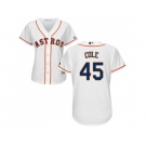 Women Houston Astros #45 Gerrit Cole White Home Stitched MLB Jersey