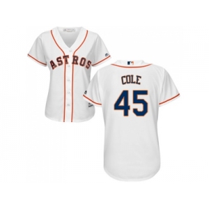 Women Houston Astros #45 Gerrit Cole White Home Stitched MLB Jersey