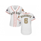 Women Houston Astros #6 Jake Marisnick White 2018 Gold Program Cool Base Stitched Baseball jersey