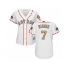 Women Houston Astros #7 Craig Biggio White 2018 Gold Program Cool Base Stitched Baseball jersey