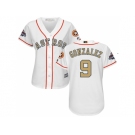 Women Houston Astros #9 Marwin Gonzalez White 2018 Gold Program Cool Base Stitched Baseball jersey