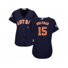 Women Majestic Houston Astros #15 Carlos Beltran Replica Navy Blue Alternate 2017 World Series Bound Cool Base MLB Jersey