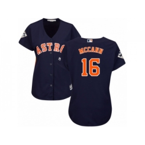 Women Majestic Houston Astros #16 Brian McCann Authentic Navy Blue Alternate 2017 World Series Bound Cool Base MLB Jersey