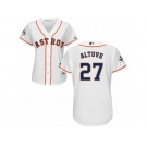 Women Majestic Houston Astros #27 Jose Altuve Replica White Home 2017 World Series Bound Cool Base MLB Jersey