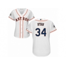 Women Majestic Houston Astros #34 Nolan Ryan Replica White Home 2017 World Series Bound Cool Base MLB Jersey