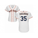 Women Majestic Houston Astros #35 Justin Verlander Replica White Home Cool Base MLB Jersey