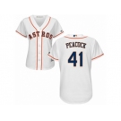 Women Majestic Houston Astros #41 Brad Peacock Replica White Home Cool Base MLB Jersey