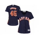 Women Majestic Houston Astros #46 Francisco Liriano Authentic Navy Blue Alternate 2017 World Series Bound Cool Base MLB Jersey