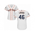 Women Majestic Houston Astros #46 Francisco Liriano Authentic White Home 2017 World Series Bound Cool Base MLB Jersey