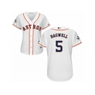 Women Majestic Houston Astros #5 Jeff Bagwell Replica White Home 2017 World Series Bound Cool Base MLB Jersey