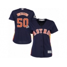 Women Majestic Houston Astros #50 J.R. Richard Replica Navy Blue Alternate 2017 World Series Bound Cool Base MLB Jersey