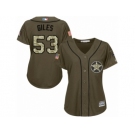 Women Majestic Houston Astros #53 Ken Giles Replica Green Salute to Service MLB Jersey