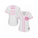 Women Majestic Houston Astros #53 Ken Giles Replica White Fashion Cool Base MLB Jersey