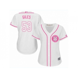 Women Majestic Houston Astros #53 Ken Giles Replica White Fashion Cool Base MLB Jersey