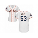 Women Majestic Houston Astros #53 Ken Giles Replica White Home 2017 World Series Champions Cool Base MLB Jersey