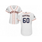 Women Majestic Houston Astros #60 Dallas Keuchel Replica White Home 2017 World Series Bound Cool Base MLB Jersey