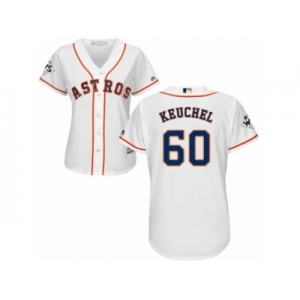 Women Majestic Houston Astros #60 Dallas Keuchel Replica White Home 2017 World Series Bound Cool Base MLB Jersey