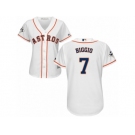 Women Majestic Houston Astros #7 Craig Biggio Replica White Home 2017 World Series Bound Cool Base MLB Jersey