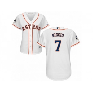 Women Majestic Houston Astros #7 Craig Biggio Replica White Home 2017 World Series Bound Cool Base MLB Jersey