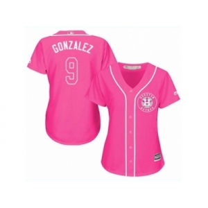 Women Majestic Houston Astros #9 Marwin Gonzalez Authentic Pink Fashion Cool Base MLB Jersey