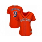 Women Majestic Houston Astros #9 Marwin Gonzalez Replica Orange Alternate Cool Base MLB Jersey