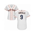 Women Majestic Houston Astros #9 Marwin Gonzalez Replica White Home Cool Base MLB Jersey