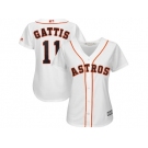 Women's Houston Astros #11 Evan Gattis Majestic White Home Cool Base Player Jersey