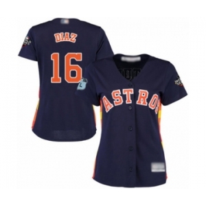 Women's Houston Astros #16 Aledmys Diaz Authentic Navy Blue Alternate Cool Base 2019 World Series Bound Baseball Jersey