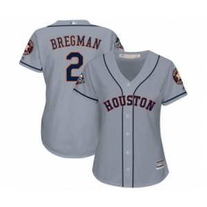 Women's Houston Astros #2 Alex Bregman Authentic Grey Road Cool Base 2019 World Series Bound Baseball Jersey