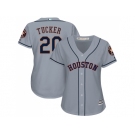 Women's Houston Astros #20 Preston Tucker Grey Road Stitched MLB Jersey