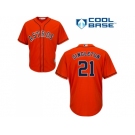 Women's Houston Astros #21 Jon Singleton Orange Alternate Stitched MLB Jersey