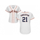 Women's Houston Astros #21 Jon Singleton White Home Stitched MLB Jersey