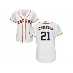 Women's Houston Astros #21 Jon Singleton White Home Stitched MLB Jersey