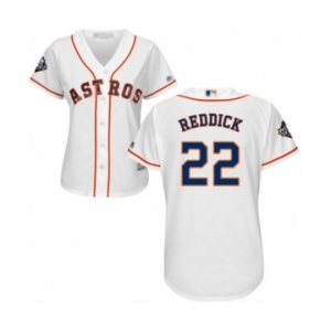 Women's Houston Astros #22 Josh Reddick Authentic White Home Cool Base 2019 World Series Bound Baseball Jersey