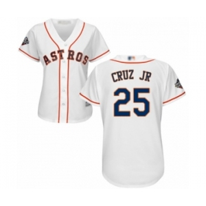 Women's Houston Astros #25 Jose Cruz Jr. Authentic White Home Cool Base 2019 World Series Bound Baseball Jersey