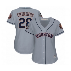 Women's Houston Astros #28 Robinson Chirinos Authentic Grey Road Cool Base 2019 World Series Bound Baseball Jersey