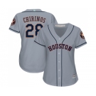 Women's Houston Astros #28 Robinson Chirinos Authentic Grey Road Cool Base Baseball Jersey