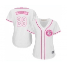 Women's Houston Astros #28 Robinson Chirinos Authentic White Fashion Cool Base Baseball Jersey