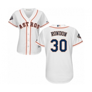 Women's Houston Astros #30 Hector Rondon Authentic White Home Cool Base 2019 World Series Bound Baseball Jersey